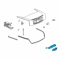 OEM 2007 Cadillac XLR Rear Compartment Lid Latch Assembly Diagram - 15847487