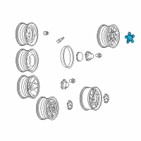 OEM 2003 Chevrolet S10 Hub Cap ASSEMBLY (X88) *Chrome Diagram - 9593760