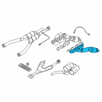 OEM 2000 BMW 740iL Exchange. Exhaust Manifold With Catalyst Diagram - 11-62-1-437-496