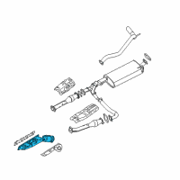 OEM 2014 Nissan Titan Exhaust Manifold With Catalytic Converter Driver Side Diagram - 14002-ZT02C