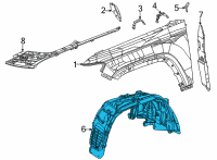 OEM 2021 Jeep Grand Cherokee L FENDER-WHEELHOUSE INNER Diagram - 68376700AD