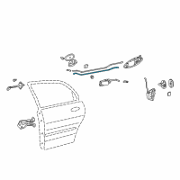 OEM 2000 Hyundai Sonata Rear Door Inside Handle Rod, Left Diagram - 81471-38000