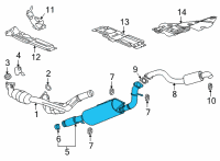 OEM GMC Yukon XL Muffler & Pipe Assembly Diagram - 23241286