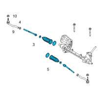 OEM Lincoln Nautilus Inner Tie Rod Diagram - DG9Z-3280-A