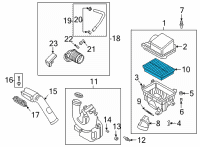 OEM 2022 Kia Seltos Air Cleaner Filter Diagram - 28113Q5000