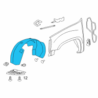 OEM Chevrolet Silverado Fender Liner Diagram - 22739801