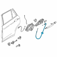 OEM 2021 BMW X1 Rear Door Lock Bowden Cable Diagram - 51-22-7-349-493