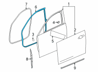 OEM 2017 Cadillac ATS Door Weatherstrip Diagram - 23164210