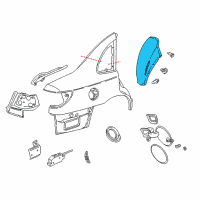 OEM 2001 Saturn L100 Liner, Rear Wheelhouse Panel Diagram - 24411749