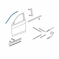 OEM 2015 Honda Crosstour Molding Assy., L. FR. Door Sash Diagram - 72465-TP6-A01