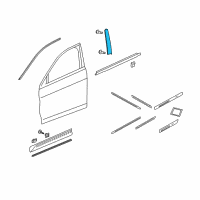 OEM 2015 Honda Crosstour Garnish, R. FR. Door Center Pillar Diagram - 72430-TP6-A00