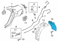 OEM 2022 Hyundai Elantra GUARD ASSY-REAR WHEEL REAR, LH Diagram - 86825-IB000