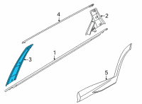 OEM 2022 Hyundai Tucson GARNISH ASSY-RR DR FR FRAME, LH Diagram - 83250-N9010