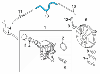 OEM 2019 Nissan Kicks Hose-Brake Booster Diagram - 47472-5RB0A