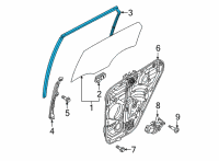 OEM Hyundai Tucson RUN-RR DR WINDOW GLASS, RH Diagram - 83540-CW000