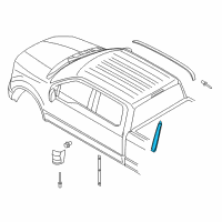 OEM Ford F-150 Rear Molding Diagram - FL3Z-15255A34-AA