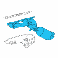 OEM Lexus LC500 Exhaust Manifold Sub-Assembly Diagram - 17104-38100