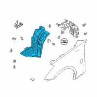 OEM 2008 Nissan 350Z Protector-Front Fender, Front LH Diagram - 63845-CF40A