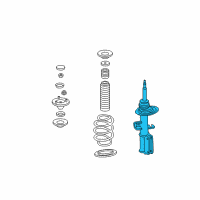 OEM 2000 BMW X5 Front Left Spring Shock Absorber Strut Diagram - 31-31-6-764-599