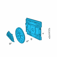 OEM 1999 BMW 750iL Radiator Condenser Cooling Fan Assembly Diagram - 64-54-6-921-383