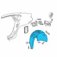 OEM 2018 Buick LaCrosse Wheelhouse Liner Diagram - 90922668