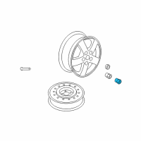 OEM Saturn LS Wheel Nut Cap Diagram - 9594434