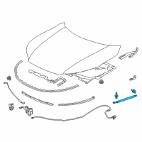 OEM 2017 Honda Accord Dumper Assembly, Driver Side Hood Opener (Coo) Diagram - 74195-T2G-407