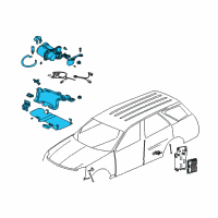 OEM 2004 Cadillac SRX Compressor, Auto Level Control Air Diagram - 88957190