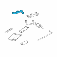 OEM 1994 Dodge B350 Right Exhaust Manifold Diagram - 53010188