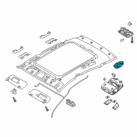 OEM Hyundai Rear Personal Lamp Assembly, Left Diagram - 92870-G3000-XUG