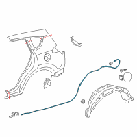 OEM Toyota RAV4 Release Cable Diagram - 77035-0R030