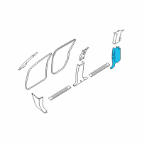 OEM 2005 Nissan Titan Garnish-Center Pillar, Lower RH Diagram - 76915-ZH515