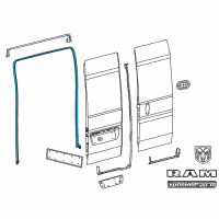 OEM 2021 Ram ProMaster 3500 WEATHERSTRIP-Cargo Door Diagram - 68229637AD