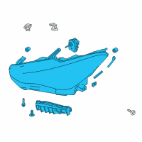 OEM 2017 Infiniti Q60 Headlamp Assembly Right Diagram - 26010-5CH0A