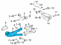 OEM Lexus RX450hL Arm Assembly, Trailing Diagram - 48760-0E080