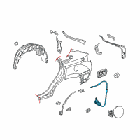 OEM 2012 Lexus RX350 Lock Assembly, Fuel Lid Diagram - 77030-0E020