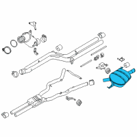 OEM 2013 BMW ActiveHybrid 7 Rear Silencer, Left, With Exhaust Flap Diagram - 18-30-7-637-097