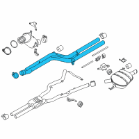 OEM 2014 BMW 740i Front Pipe Diagram - 18-30-7-649-723