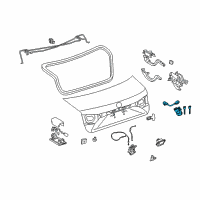 OEM 2014 Lexus ES300h Luggage Compartment Lock Cylinder & Key Set Diagram - 69055-33490