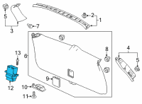 OEM 2021 Honda Odyssey Switch Assy., Power Tailgate Close Diagram - 35370-TG7-A01