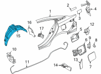 OEM Nissan Versa PROTECTOR R-WHEELHOUSE, H Diagram - 76748-5EF0B