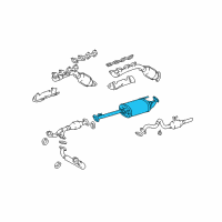 OEM 2005 Toyota 4Runner Muffler & Pipe Diagram - 17420-50220