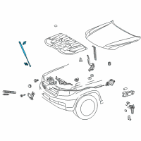 OEM Lexus LX570 Hood Support Assembly, Left Diagram - 53450-69155