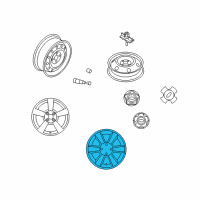 OEM 2008 Kia Rio Wheel Hub Cap Assembly Diagram - 529601G500