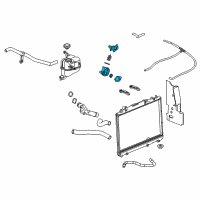 OEM 2007 Cadillac CTS Housing Kit, Engine Coolant Thermostat Diagram - 12596140