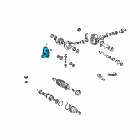 OEM 1999 Lexus LX470 Cover, Front Differential Carrier Diagram - 41108-60011