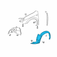 OEM 2009 Saturn Aura Shield-Front Wheelhouse Panel Splash Diagram - 25812979