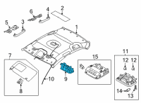 OEM 2022 Hyundai Elantra LAMP ASSY-VANITY, LH Diagram - 92891-3S000-NNB