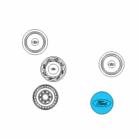 OEM Ford E-350 Econoline Club Wagon Hub Cap Diagram - F4UZ-1130-B