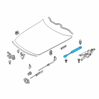 OEM 2008 BMW Z4 Gas Pressurized Spring, Hood Diagram - 51-23-7-016-178